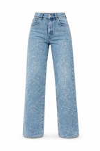 Luna | Women's High Waist Jeans with Subtle Glitter Finish