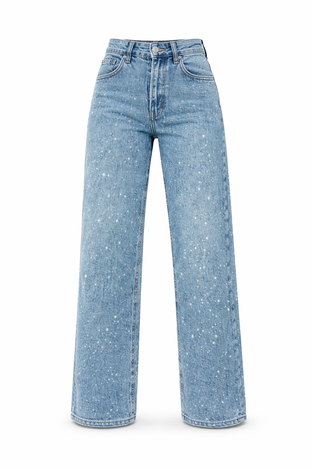 Luna | Women's High Waist Jeans with Subtle Glitter Finish