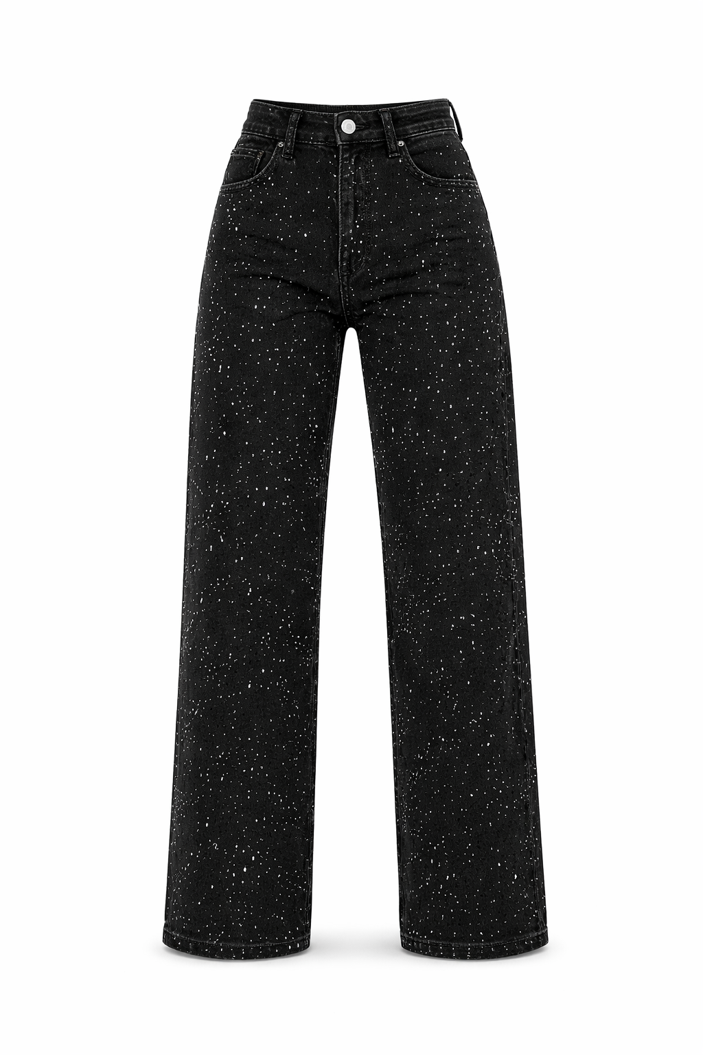 Luna | Women's High Waist Jeans with Subtle Glitter Finish