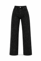 Luna | Women's High Waist Jeans with Subtle Glitter Finish