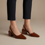 Carvella | Damskie Eleganckie Czółenka Slingback na Słupku