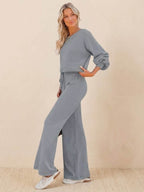 Anna | Set Donna Estate Girocollo Pantaloni Larghi