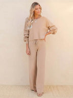 Anna | Set Donna Estate Girocollo Pantaloni Larghi