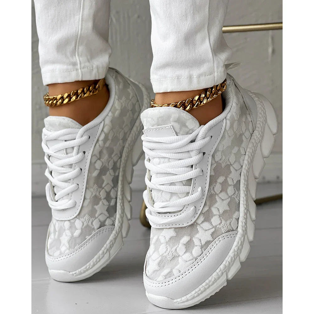 Rosavelle | Sneakers ortopediche da donna con inserti in pizzo