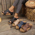 Corvella | Ciabatte Donna con Zeppa e Suola in Sughero Casual