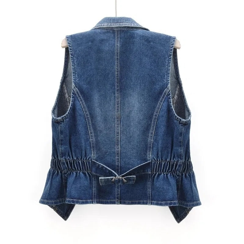 Denvara | Gilet Jeans Donna Casual Senza Maniche
