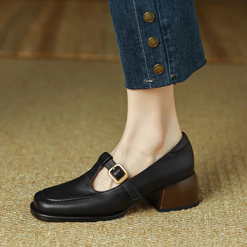 Loravia | Scarpe Mary Jane piatte da donna con fibbia per uso quotidiano