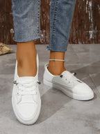 Lureva | Damska Sneakersy Casual Z Okrągłym Noskiem I Sznurowaniem