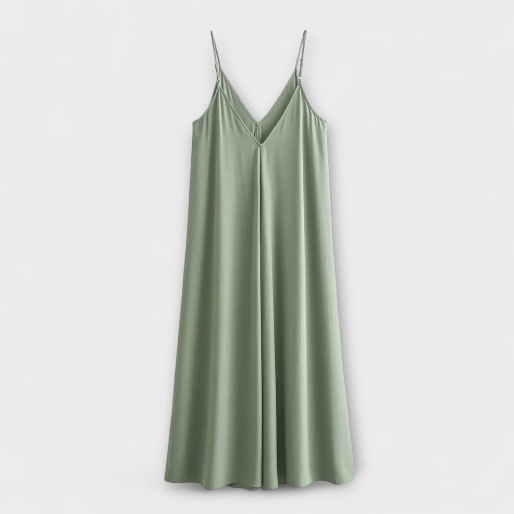 Chona | Abito Maxi Casual da Donna in Raso con Spalline