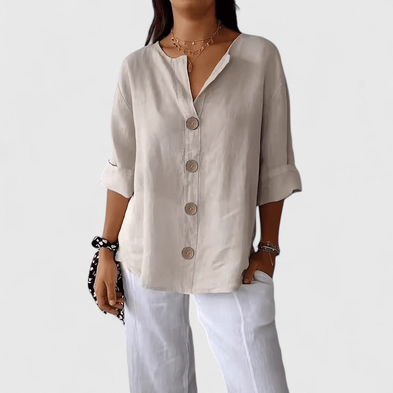 Serena | Women's Summer Casual Blouse with Buttons and Loose Fit