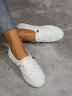 Lureva | Damska Sneakersy Casual Z Okrągłym Noskiem I Sznurowaniem