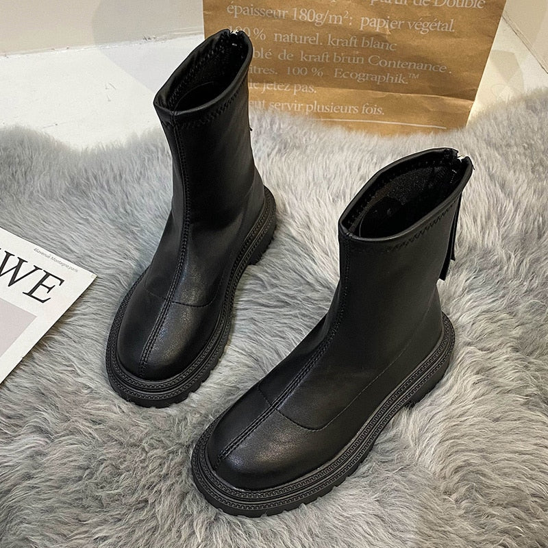 Norevia | Stivaletti Minimalisti da Donna alla Caviglia Casual