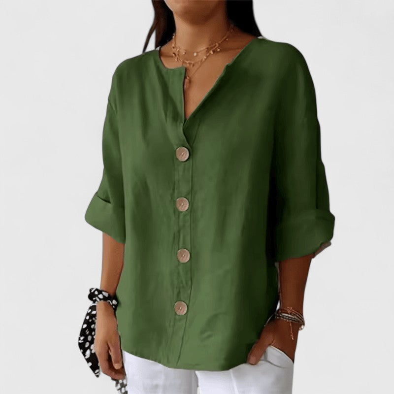 Serena | Women's Summer Casual Blouse with Buttons and Loose Fit
