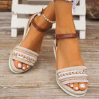 Zenvira | Sandali Estivi Donna con Zeppa e Cinturini Decorativi