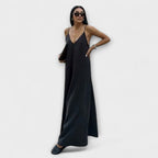 Chona | Abito Maxi Casual da Donna in Raso con Spalline