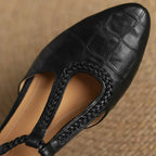 Aureline | Scarpe da donna Mary Jane vintage con cinturino intrecciato a T