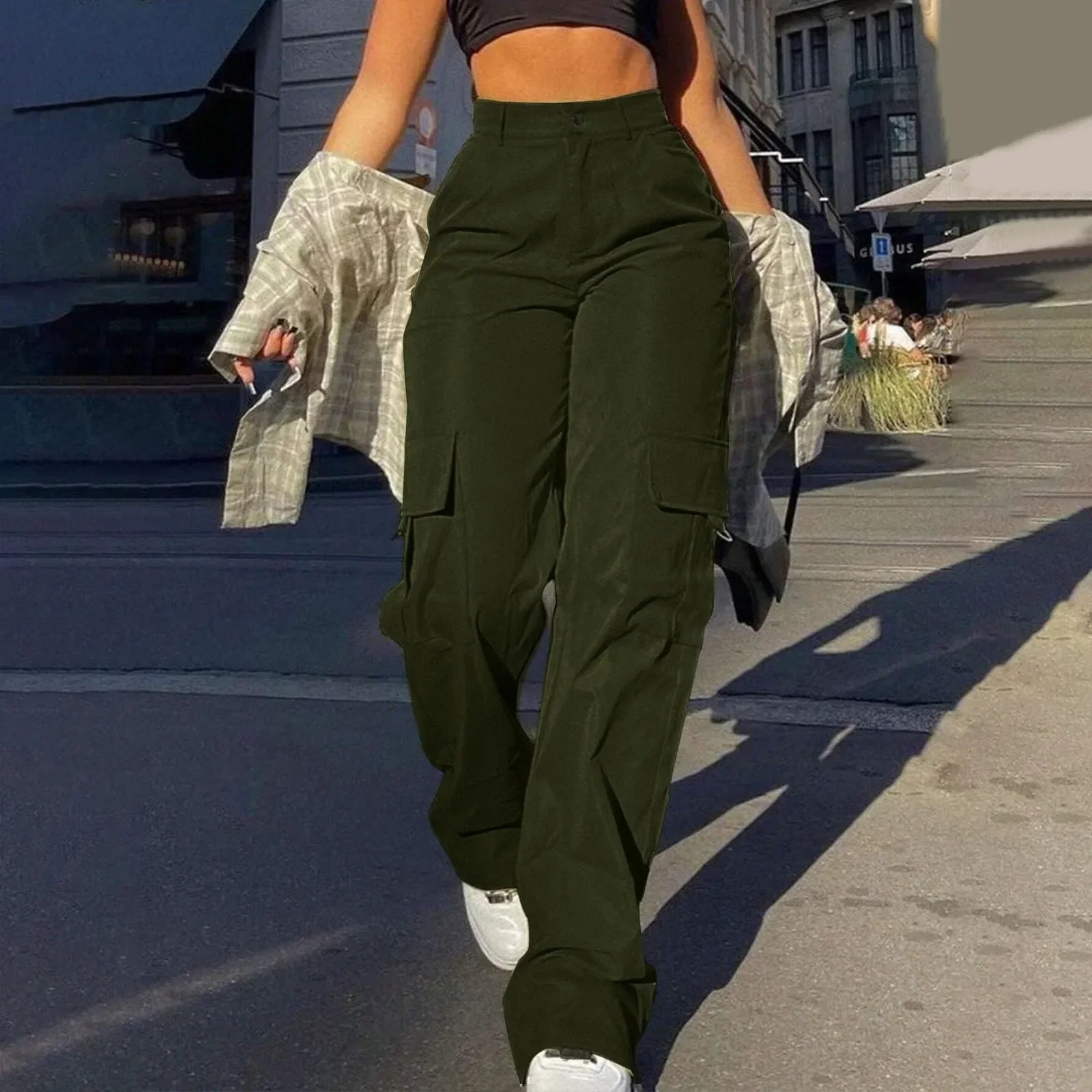 Torvella | Women's High-Waisted Casual Cargo Pants