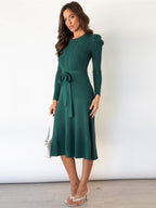 Velmira | Abito Elegante Donna in Maglia con Maniche a Sbuffo