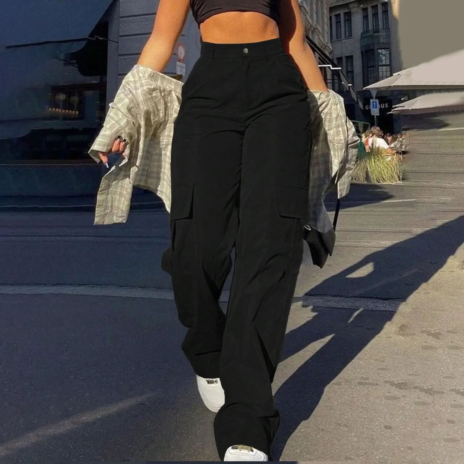 Torvella | Women's High-Waisted Casual Cargo Pants