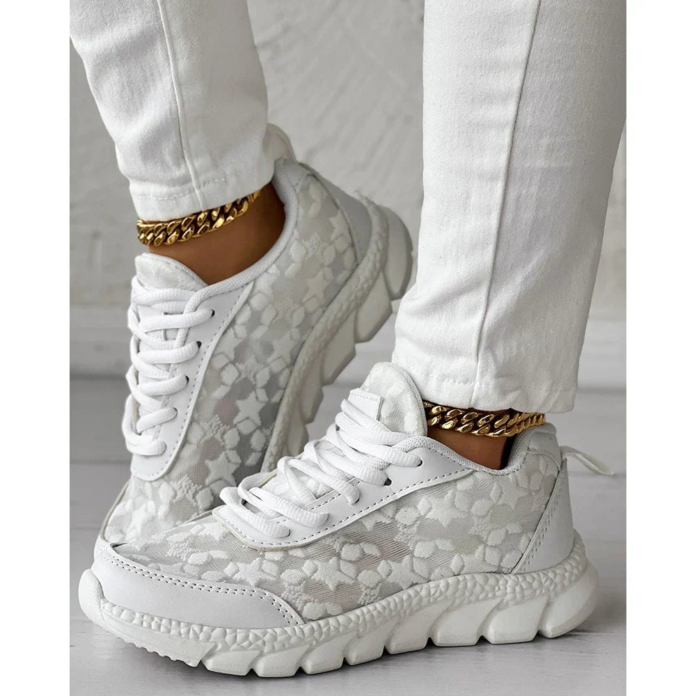 Rosavelle | Sneakers ortopediche da donna con inserti in pizzo