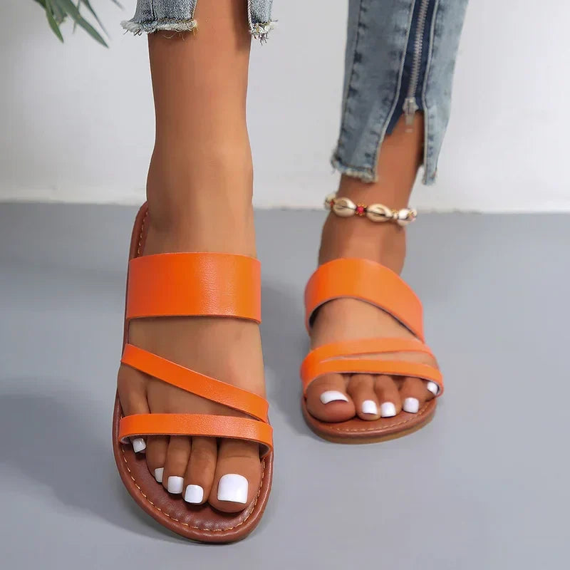 Orlisse | Women's Summer Flat Sandals with Minimal Straps