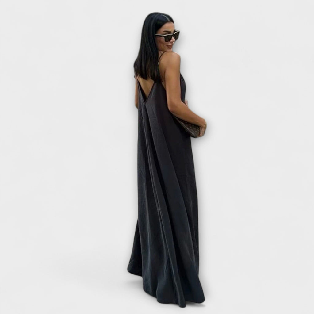 Chona | Abito Maxi Casual da Donna in Raso con Spalline