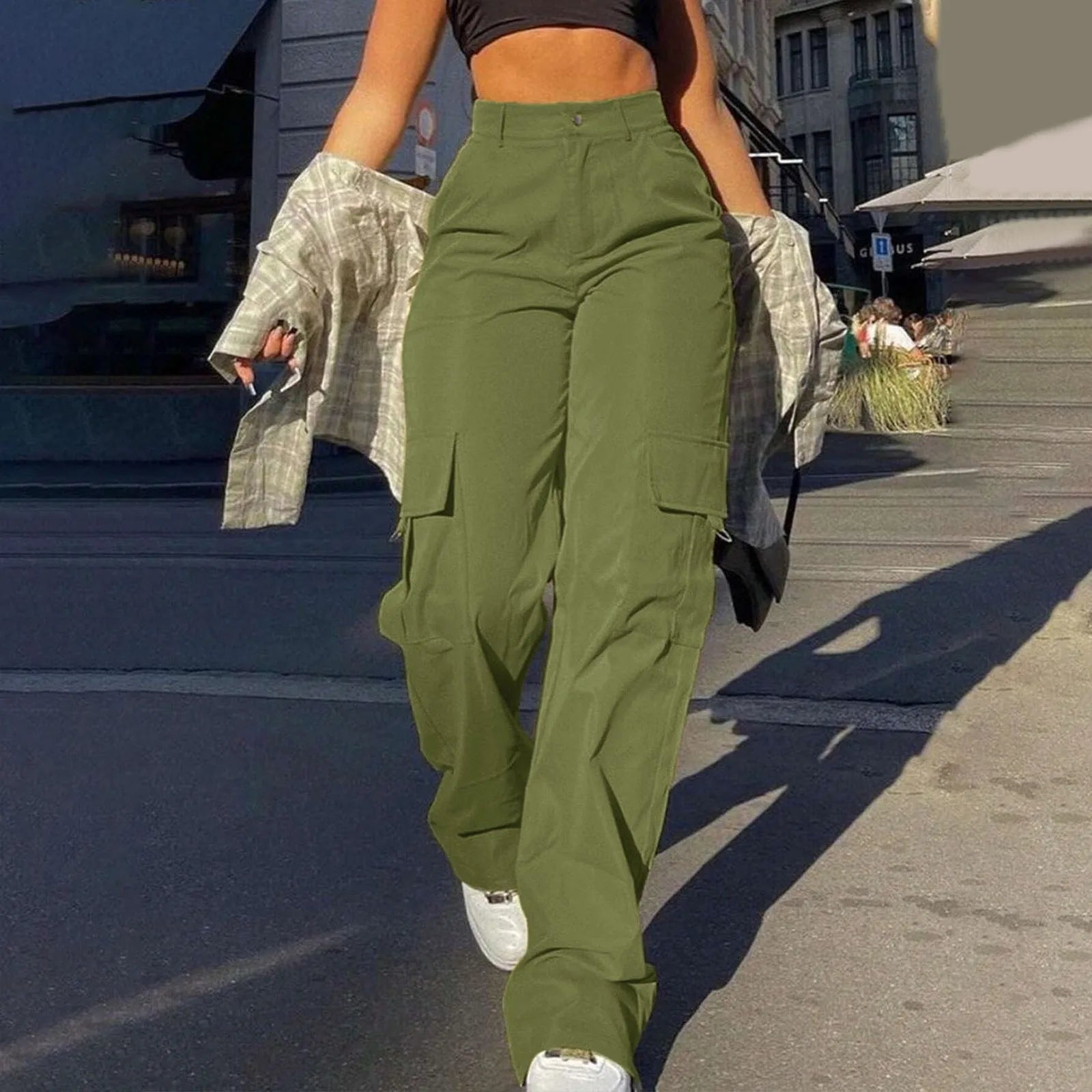 Torvella | Women's High-Waisted Casual Cargo Pants