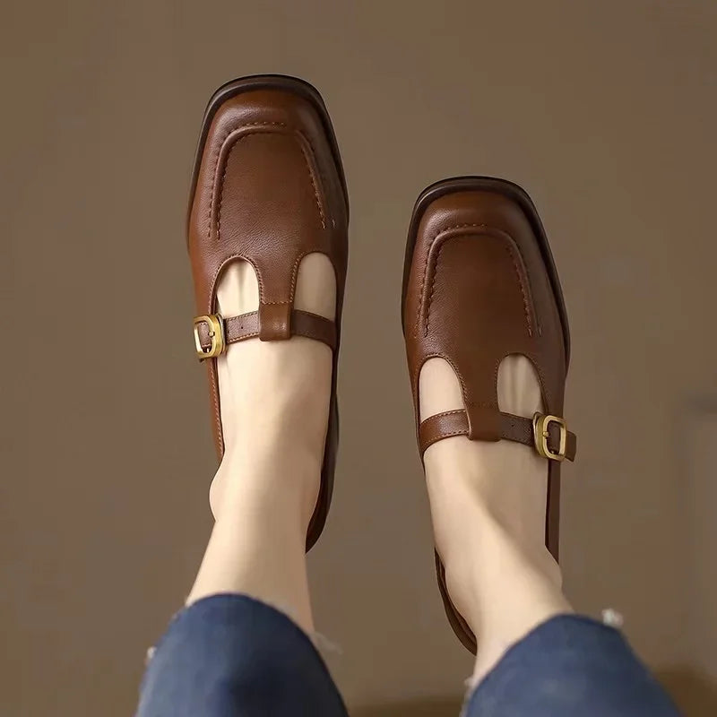 Loravia | Scarpe Mary Jane piatte da donna con fibbia per uso quotidiano