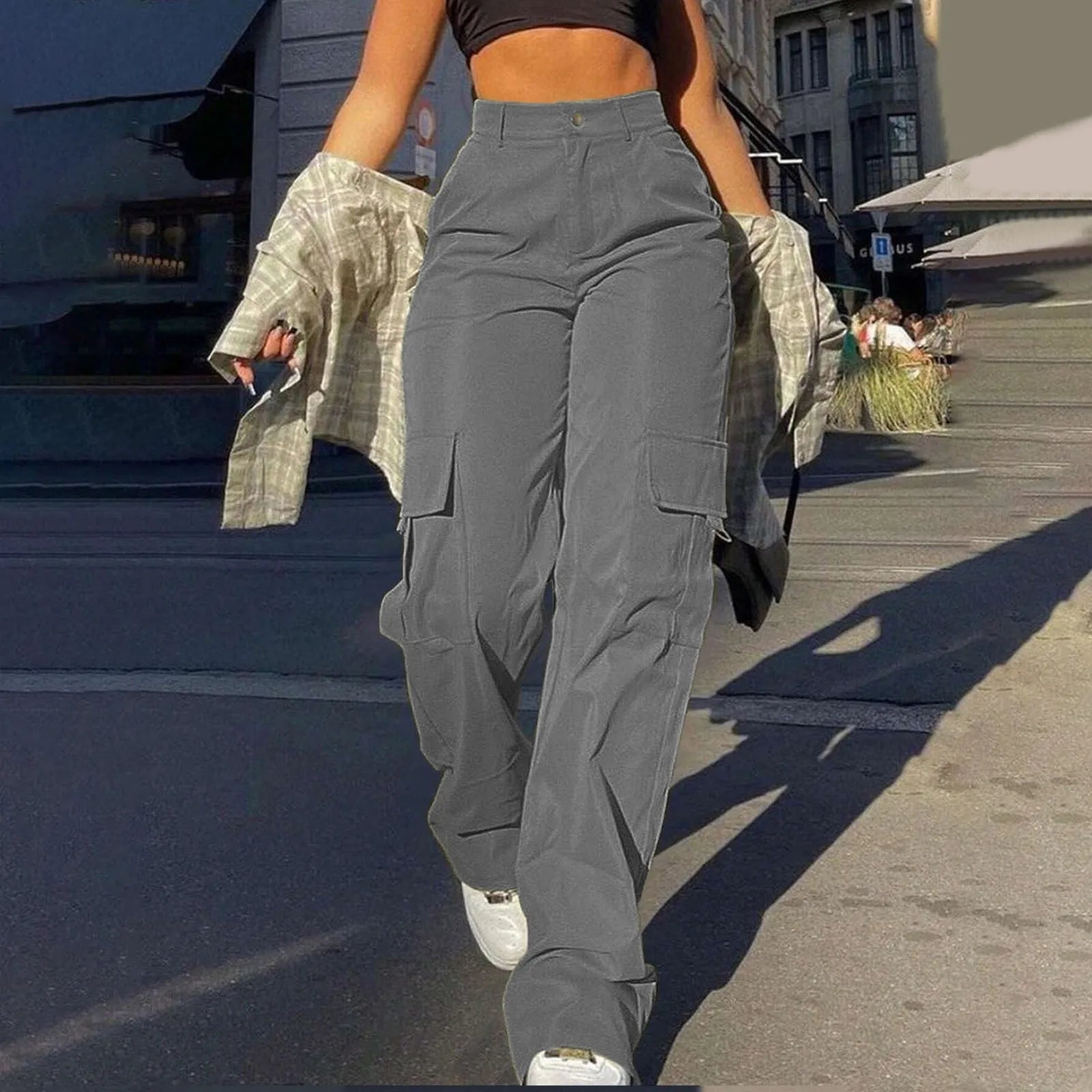 Torvella | Women's High-Waisted Casual Cargo Pants