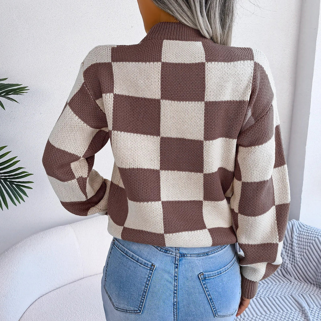 Savera | Maglione Donna a Quadri Casual per l'Inverno