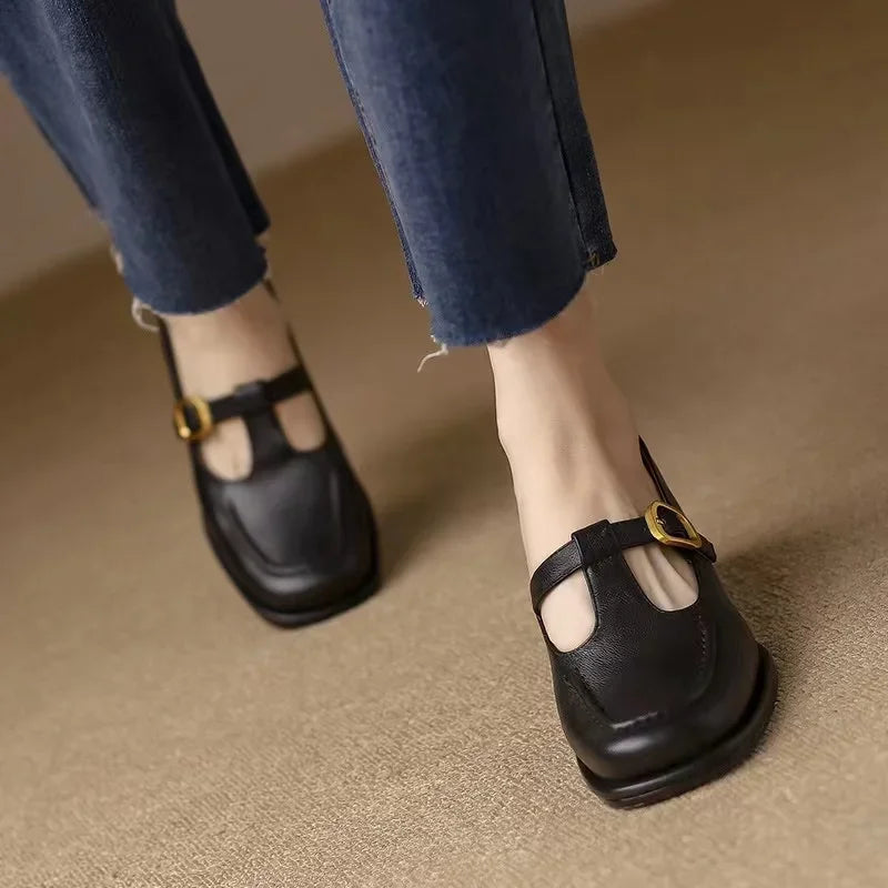Loravia | Scarpe Mary Jane piatte da donna con fibbia per uso quotidiano