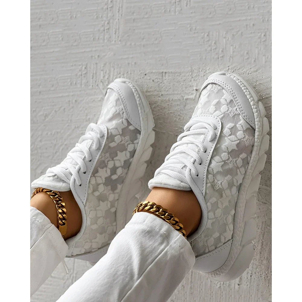 Rosavelle | Sneakers ortopediche da donna con inserti in pizzo