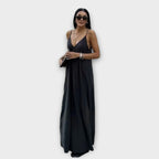 Chona | Abito Maxi Casual da Donna in Raso con Spalline