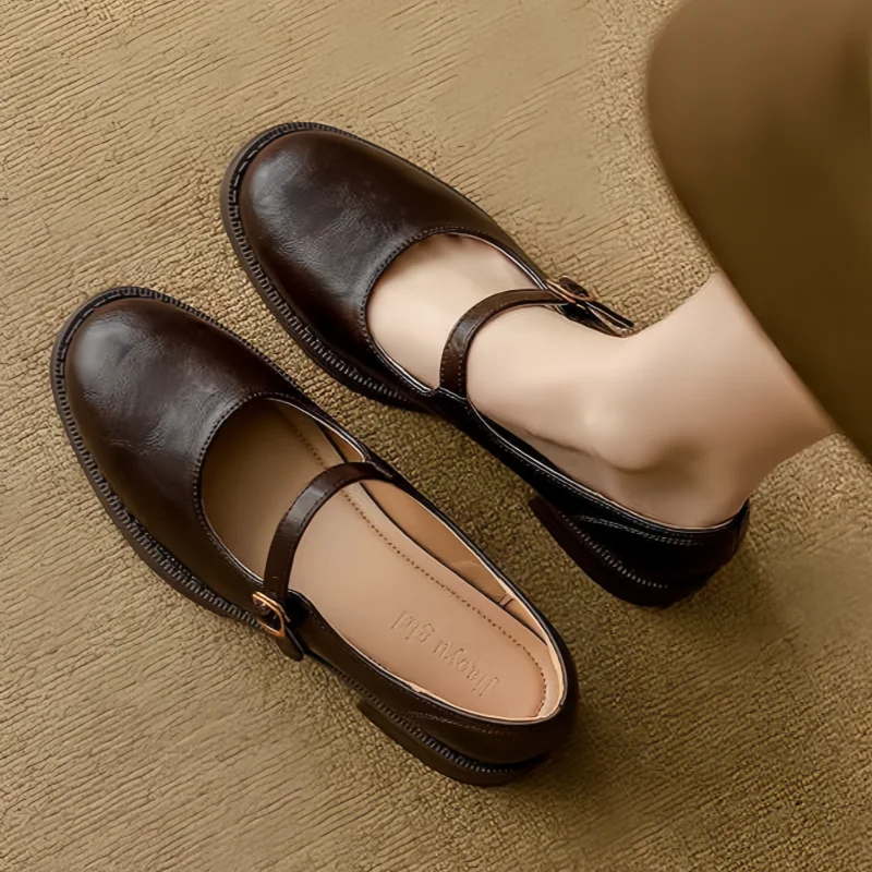 Velmira | Scarpe Mary Jane da donna con cinturino sottile e tacco basso