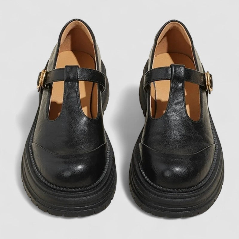 Marvella | Scarpe Donna con T-Bar e Zeppa Casual