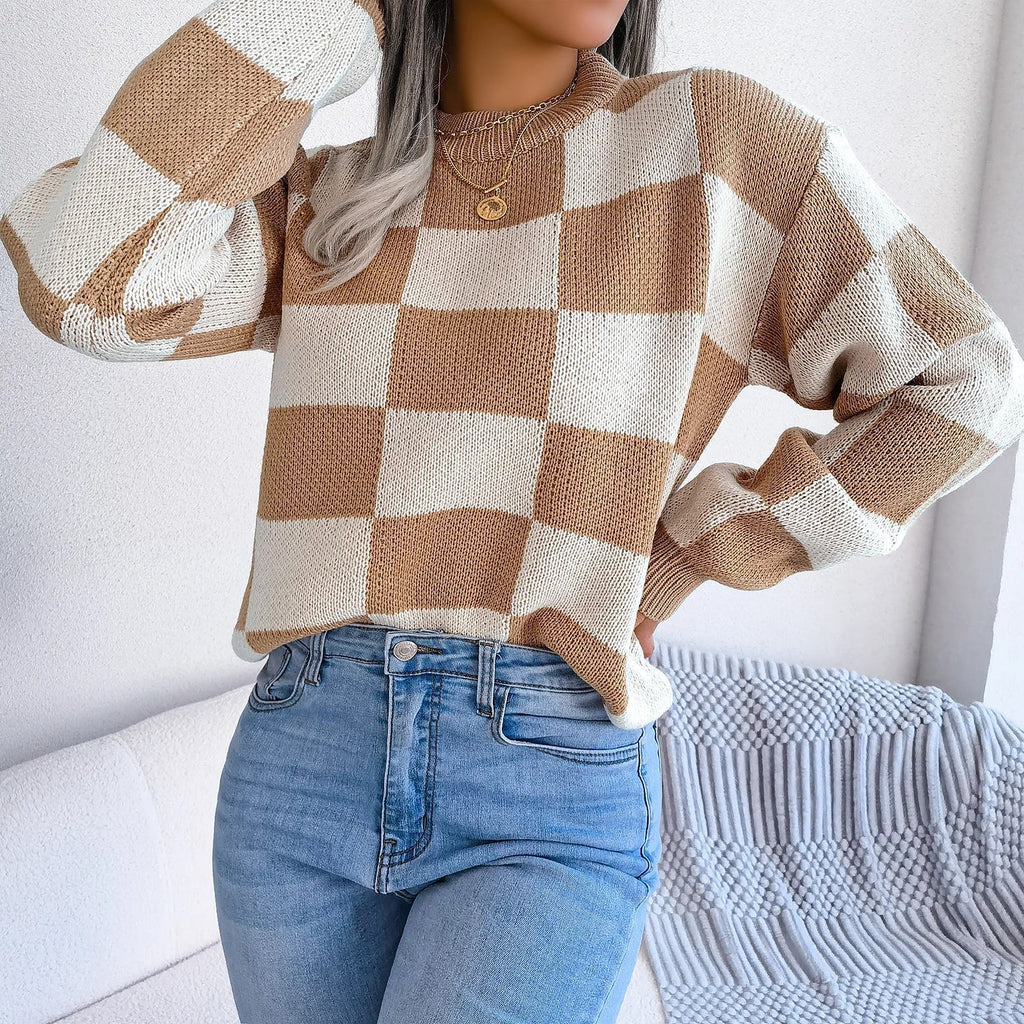 Savera | Maglione Donna a Quadri Casual per l'Inverno