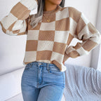 Savera | Maglione Donna a Quadri Casual per l'Inverno