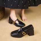 Marvella | Scarpe Classiche da Donna Mary Jane con Fibbia e Punta Quadrata