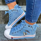 Novessa | Damska Sneakersy Casual Wysokie Sznurowane