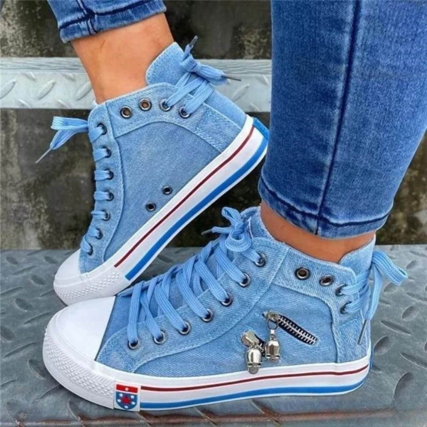 Novessa | Damska Sneakersy Casual Wysokie Sznurowane