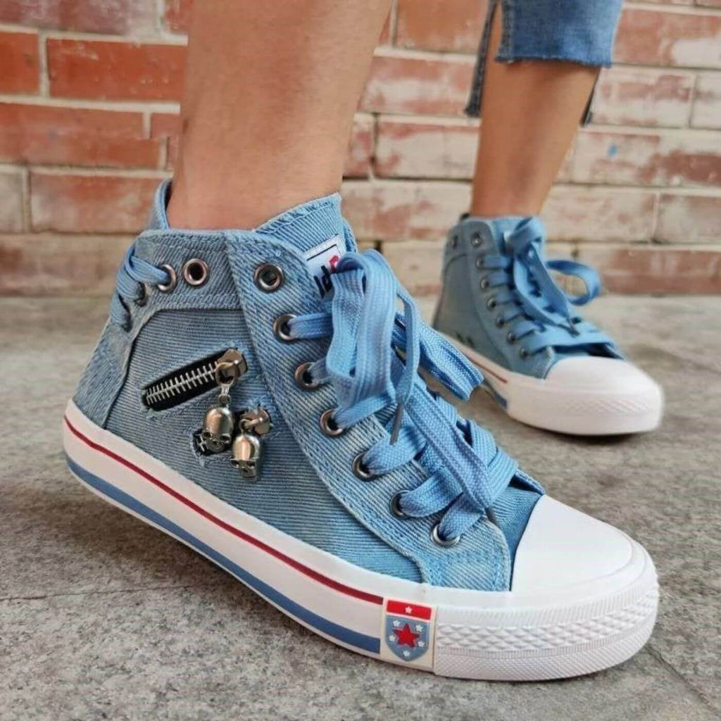Novessa | Damska Sneakersy Casual Wysokie Sznurowane
