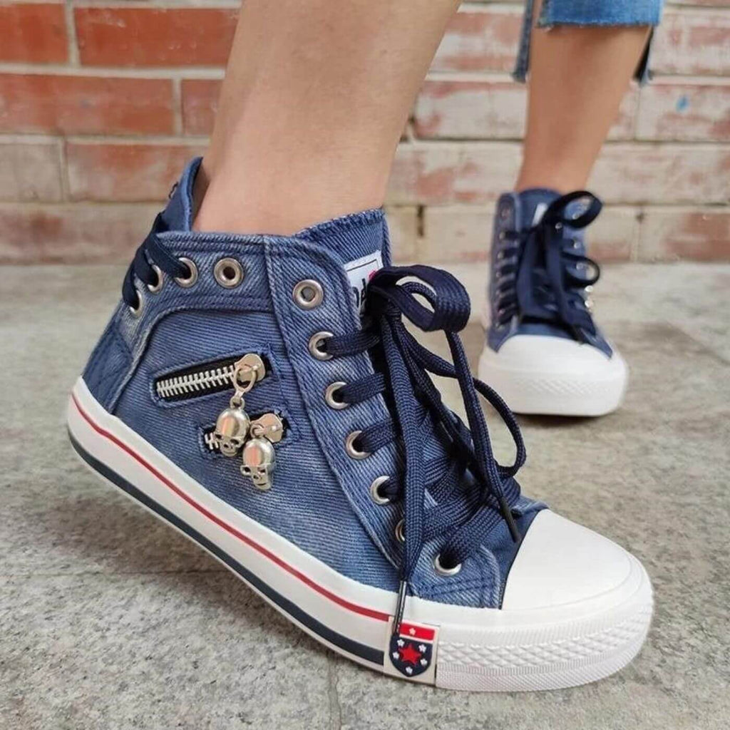 Novessa | Damska Sneakersy Casual Wysokie Sznurowane