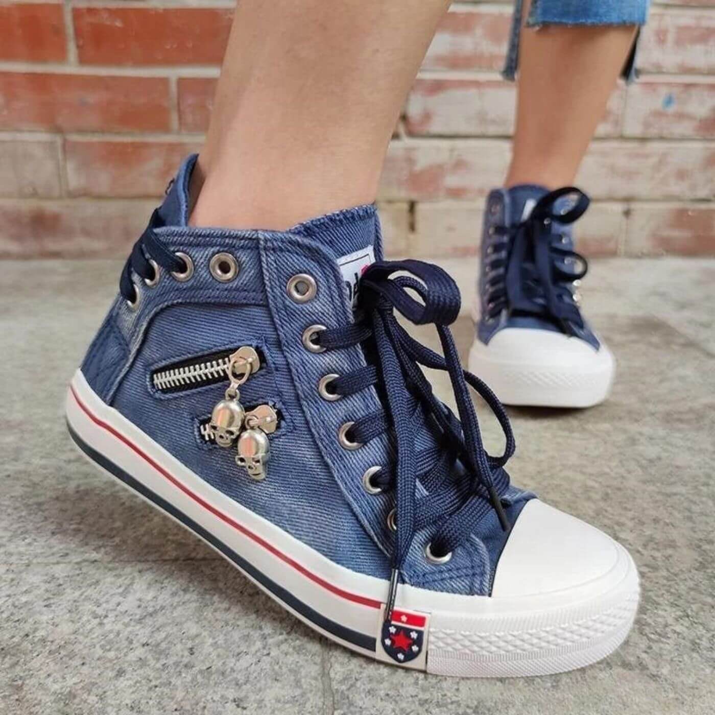 Novessa | Damska Sneakersy Casual Wysokie Sznurowane