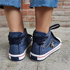 Novessa | Damska Sneakersy Casual Wysokie Sznurowane