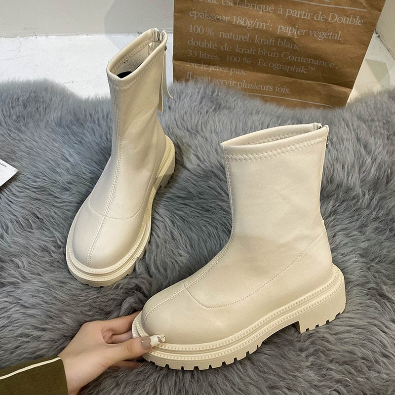 Norevia | Stivaletti Minimalisti da Donna alla Caviglia Casual