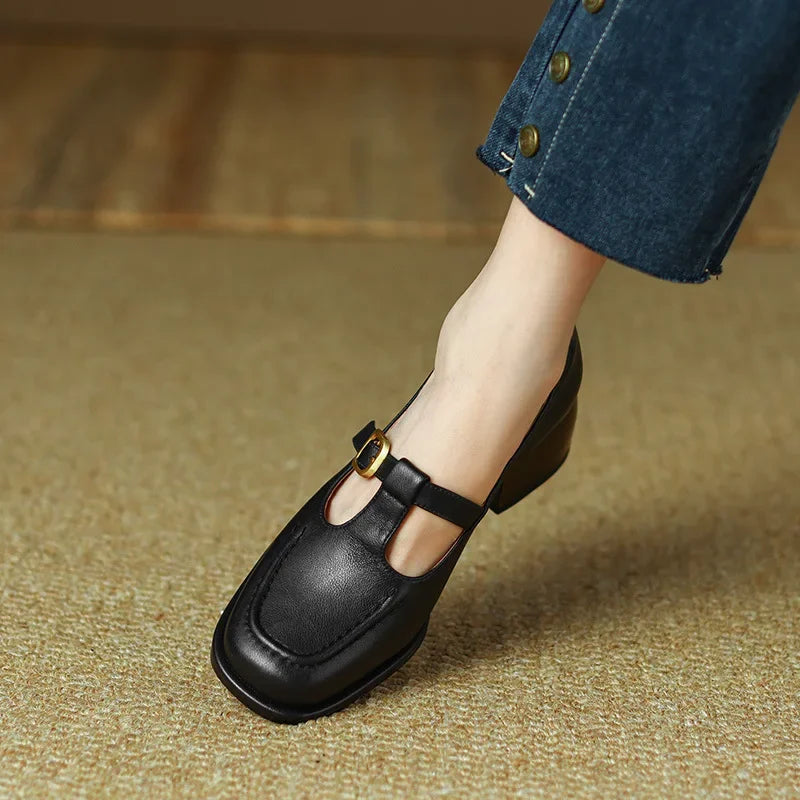 Loravia | Scarpe Mary Jane piatte da donna con fibbia per uso quotidiano