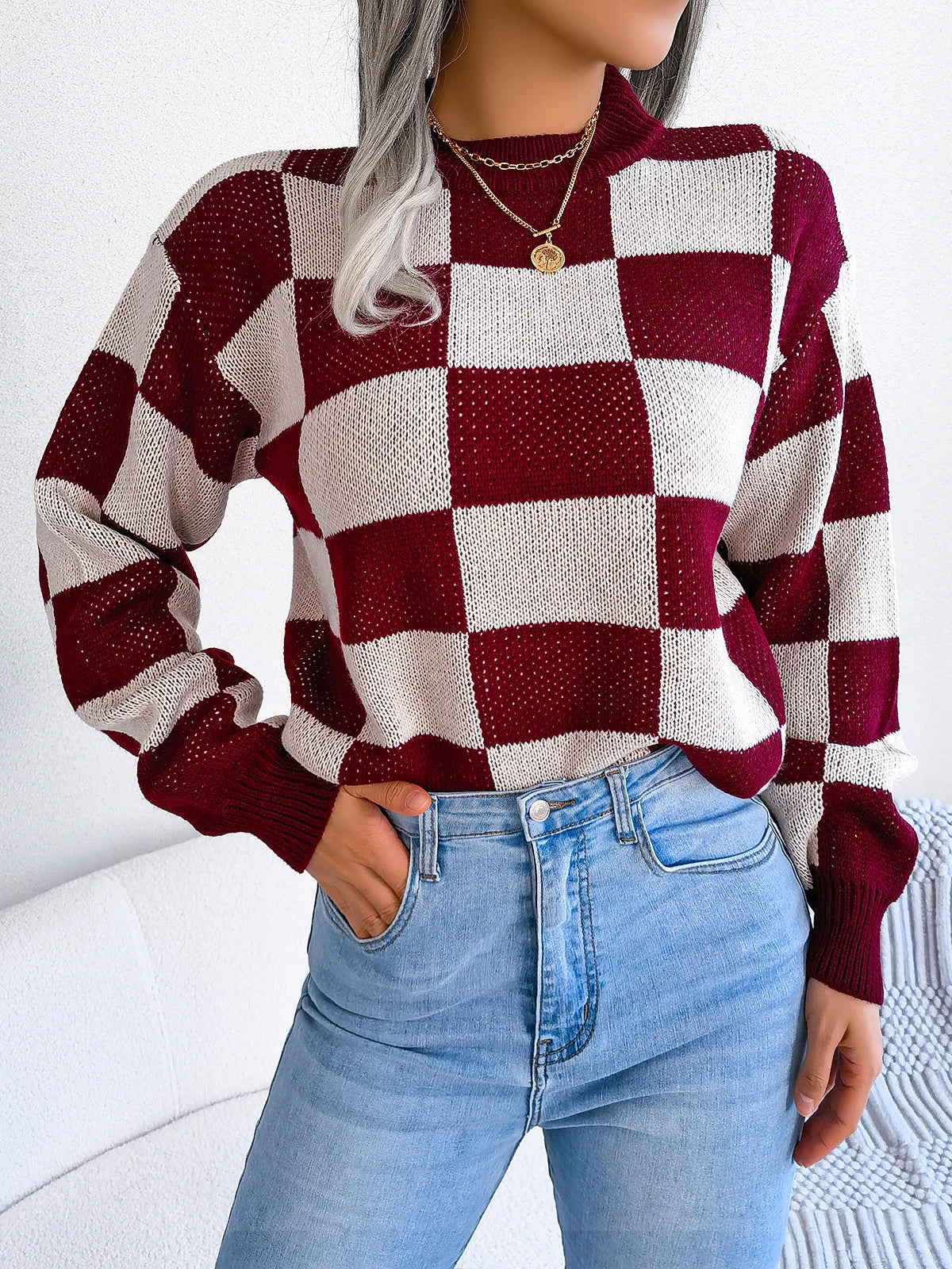Savera | Women's Casual Plaid Sweater for Winter
