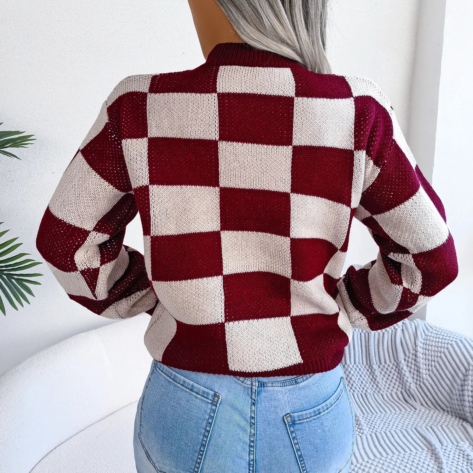 Savera | Maglione Donna a Quadri Casual per l'Inverno
