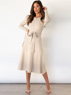 Velmira | Abito Elegante Donna in Maglia con Maniche a Sbuffo