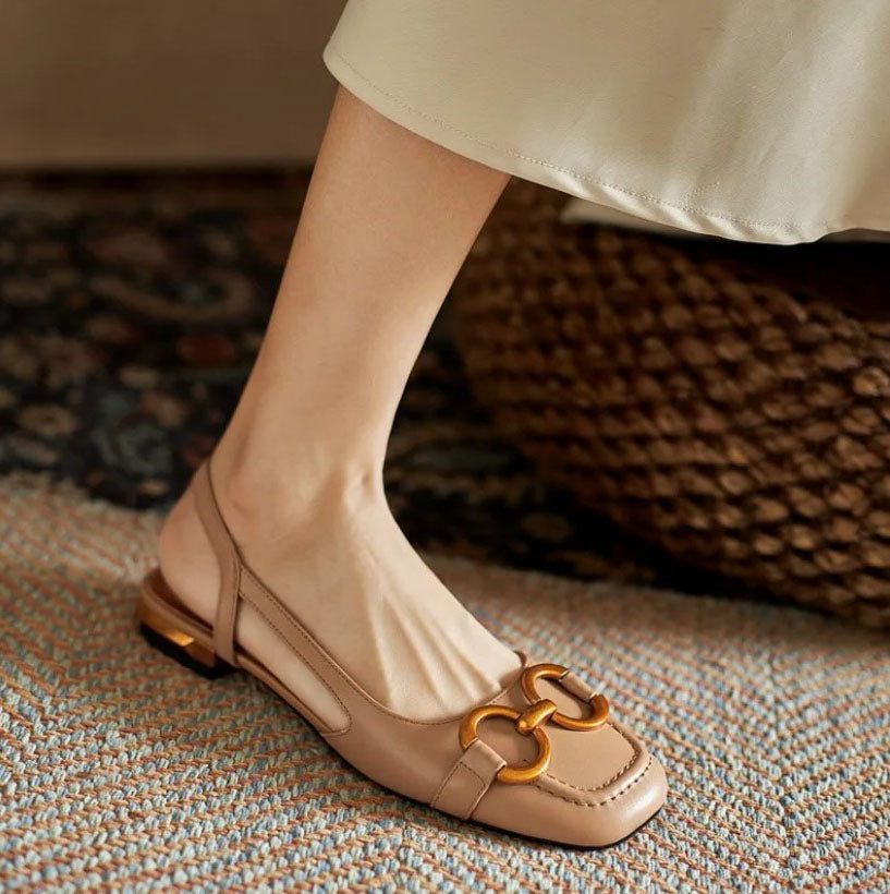 Yarvella | Women's Slingback Pumps with Low Heel Casual